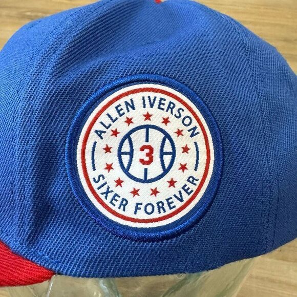 Mitchell & Ness Philadelphia 76ers Allen Iverson Edition Snapback Hat Blue Red main image 6
